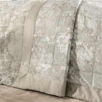CATHERINE LANSFIELD Crushed Velvet Bedspread Throw - Natural