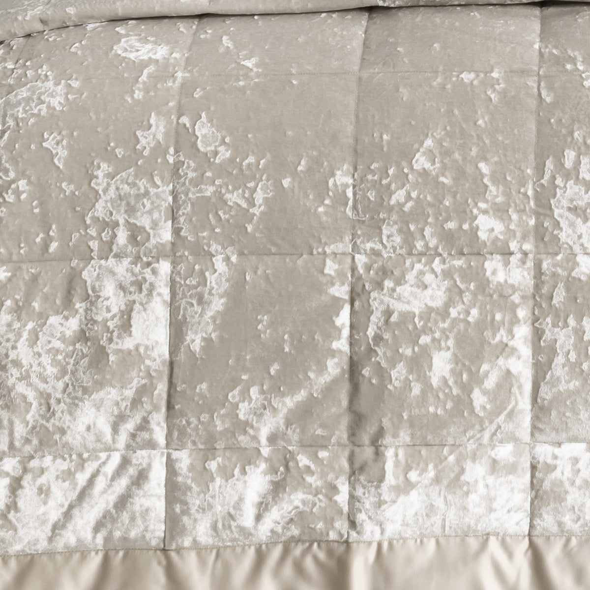 CATHERINE LANSFIELD Crushed Velvet Bedspread Throw - Natural