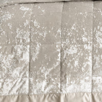 CATHERINE LANSFIELD Crushed Velvet Bedspread Throw - Natural
