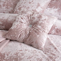 CATHERINE LANSFIELD Crushed Velvet Cushion 45x45cm - Blush