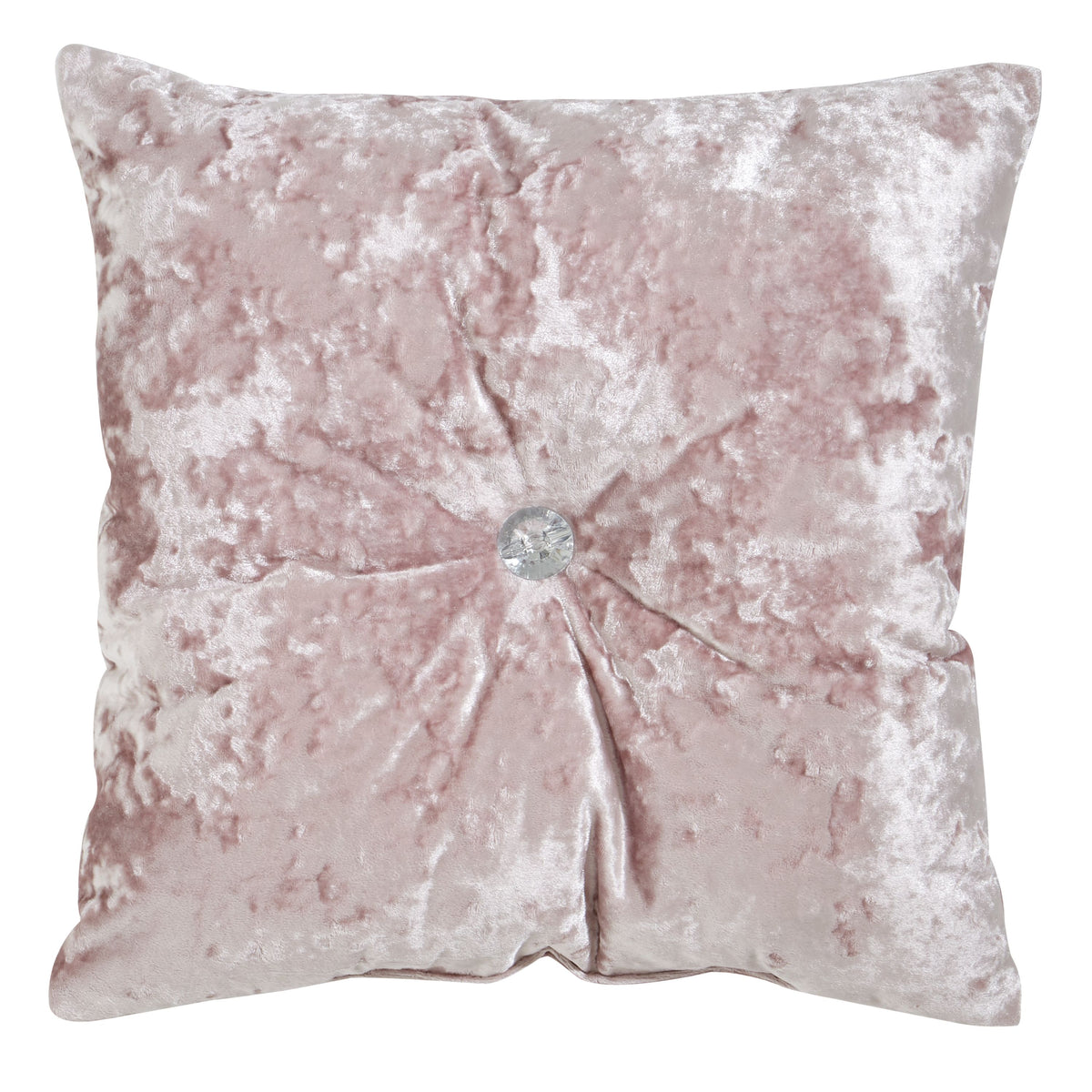 CATHERINE LANSFIELD Crushed Velvet Cushion 45x45cm - Blush