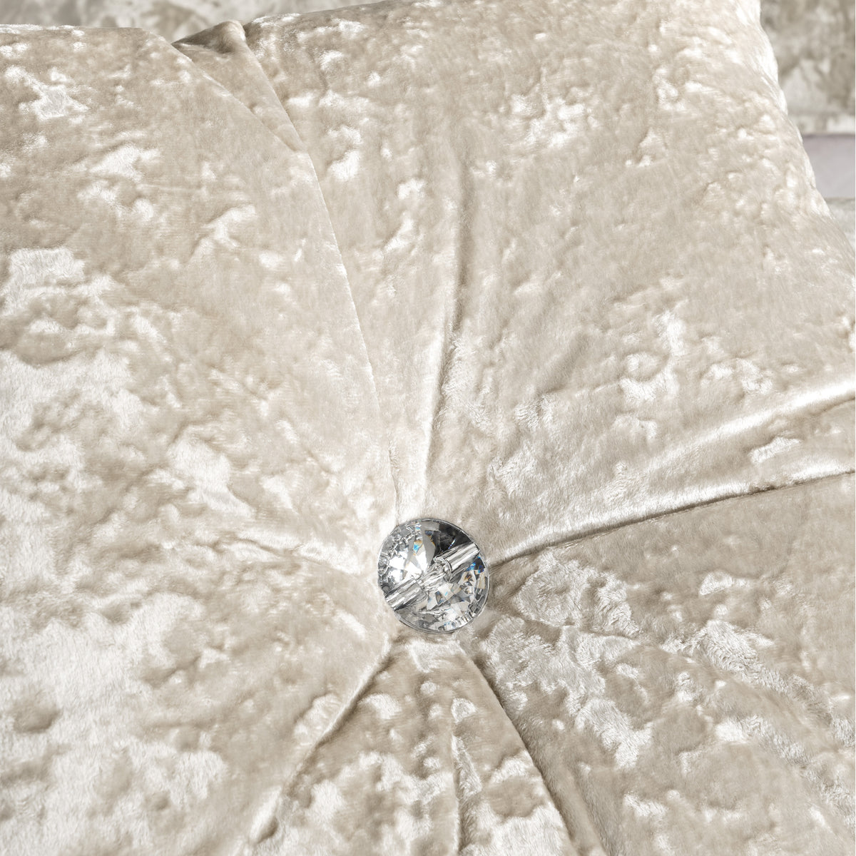CATHERINE LANSFIELD Crushed Velvet Cushion 45x45cm - Natural