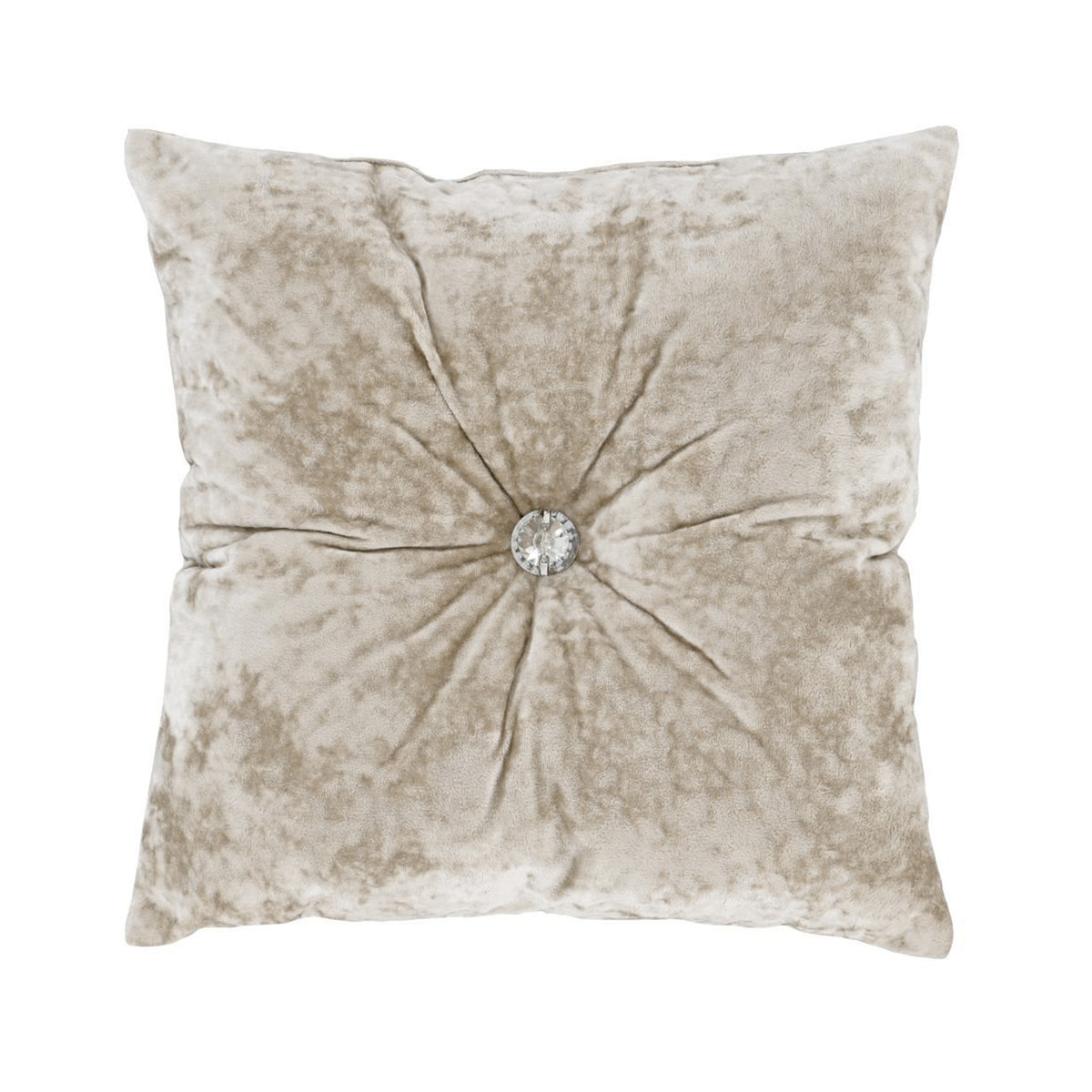 CATHERINE LANSFIELD Crushed Velvet Cushion 45x45cm - Natural