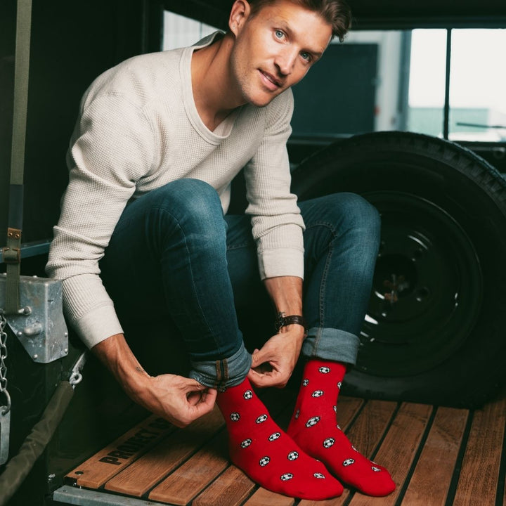 SWOLE PANDA Football Sock - Red