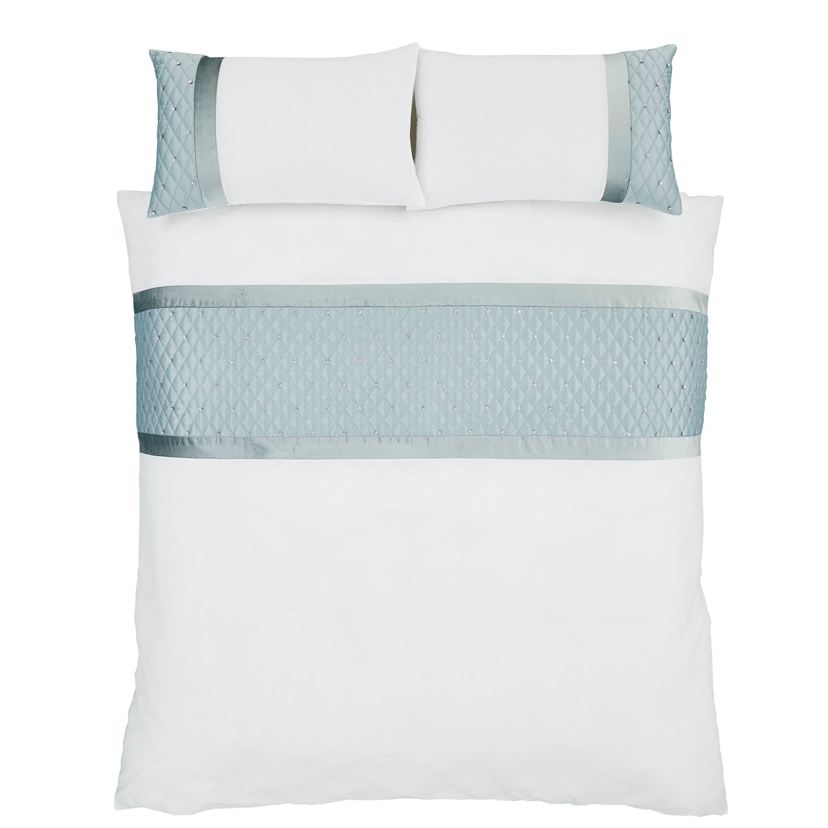 CATHERINE LANSFIELD Sequin Cluster Duvet Cover Set - Duck Egg