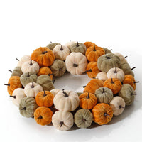 LANGS Harvest Pumpkin Velvet Wreath 45cm