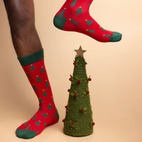 SWOLE PANDA Christmas Sock - Red