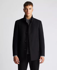 REMUS UOMO Jonah Wool-Blend Tailored Coat - Black