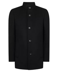 REMUS UOMO Jonah Wool-Blend Tailored Coat - Black
