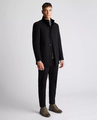 REMUS UOMO Jonah Wool-Blend Tailored Coat - Black