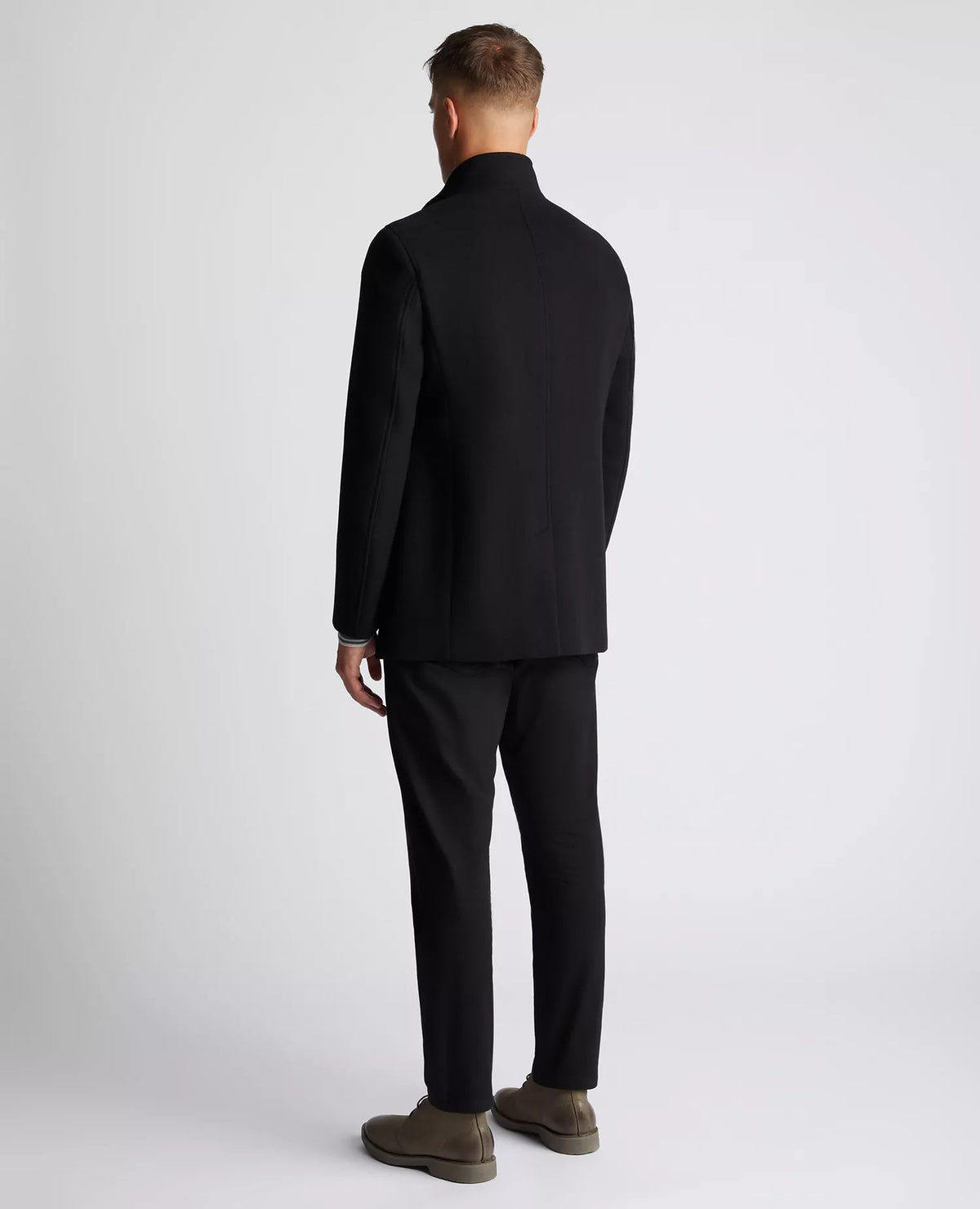 REMUS UOMO Jonah Wool-Blend Tailored Coat - Black