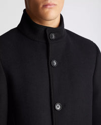 REMUS UOMO Jonah Wool-Blend Tailored Coat - Black