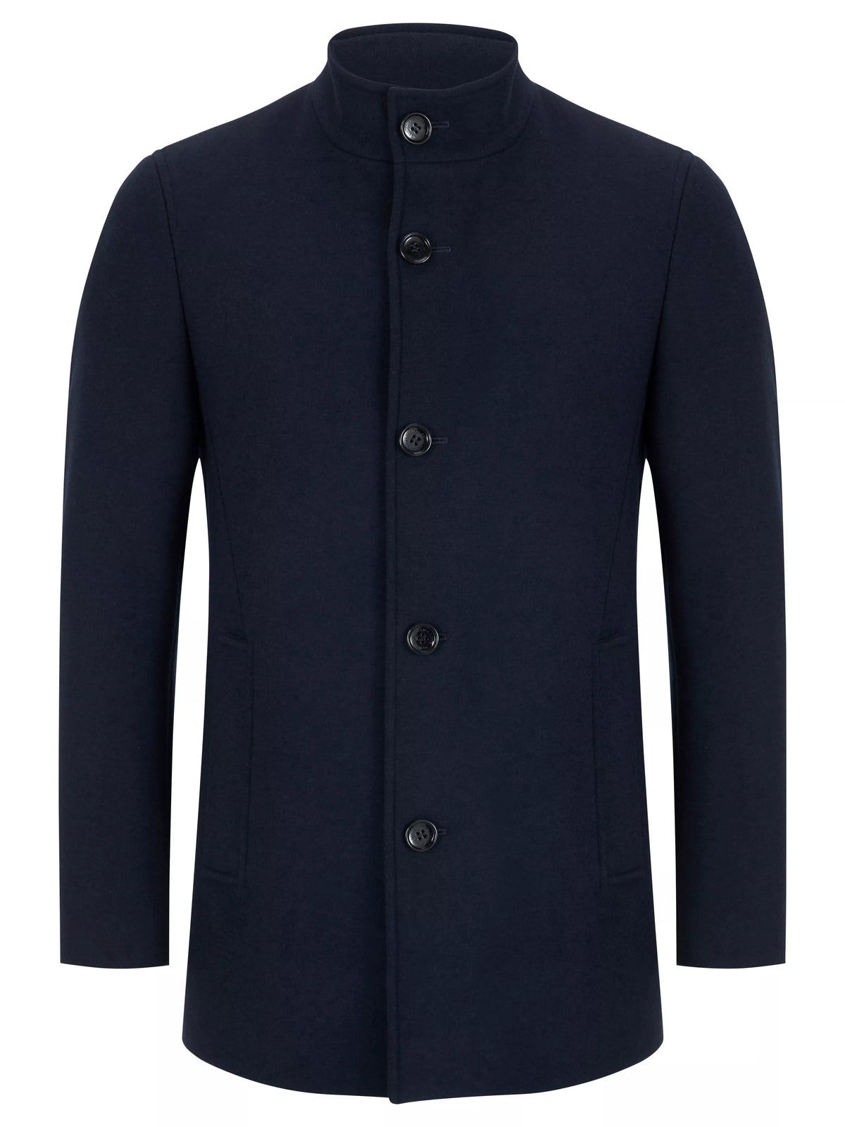 REMUS UOMO Jonah Wool-Blend Tailored Coat - Navy