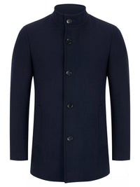 REMUS UOMO Jonah Wool-Blend Tailored Coat - Navy