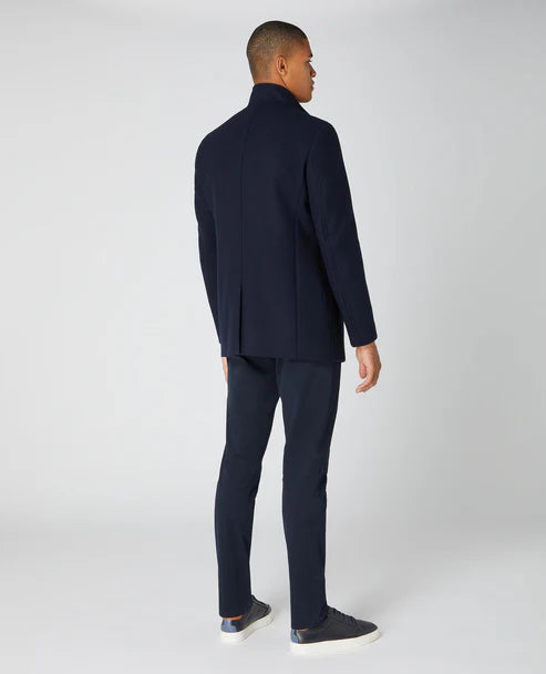REMUS UOMO Jonah Wool-Blend Tailored Coat - Navy