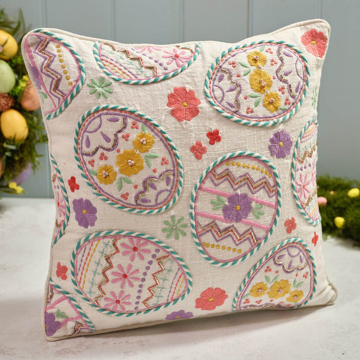 LANGS Embroidered Easter Eggs Cushion 35x35cm