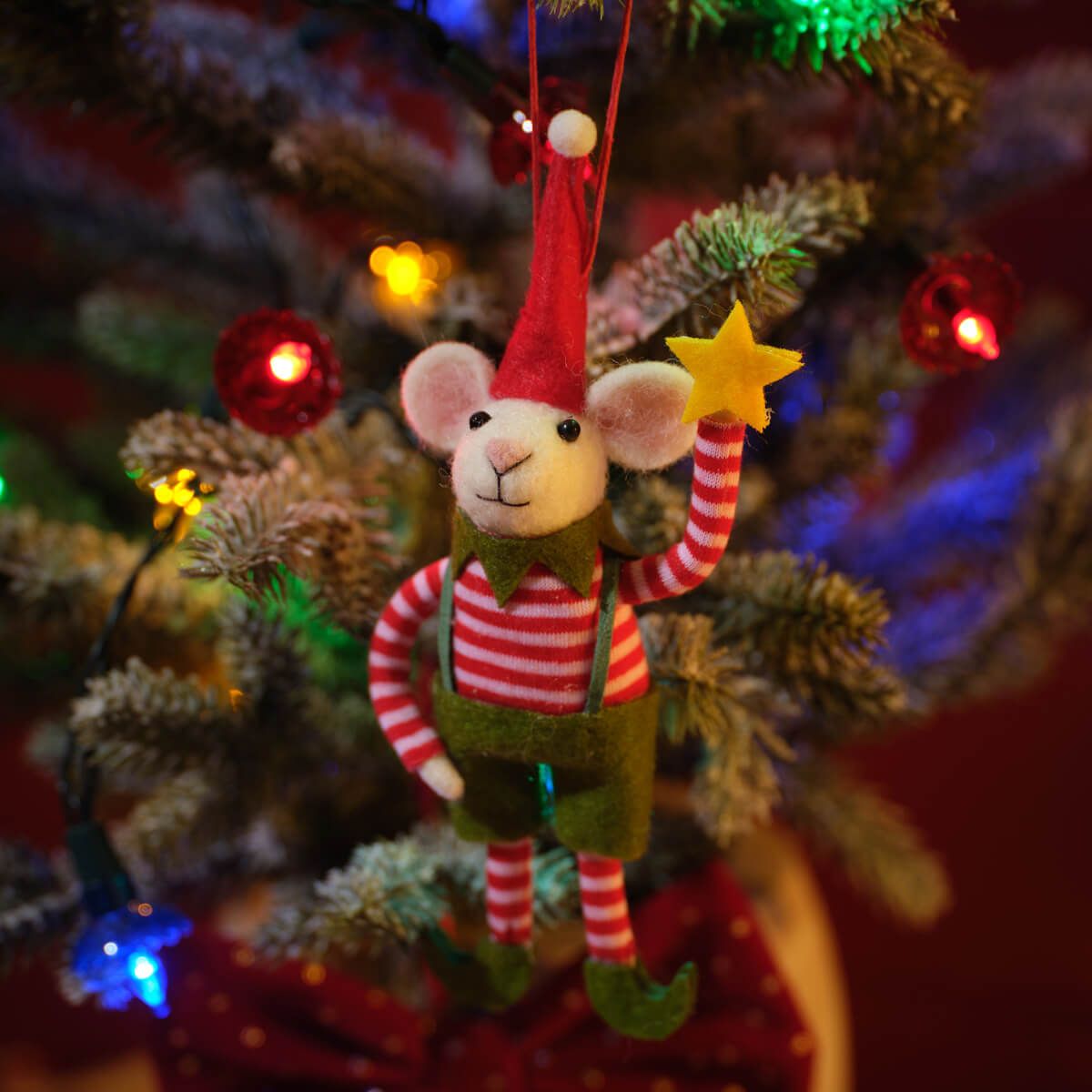 LANGS Elf Crew Wool Hand Made Mouse Hanger