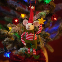 LANGS Elf Crew Wool Hand Made Mouse Hanger