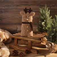 LANGS Nordic Nest Novelty Faux Fur Reindeer Standing Figure 27cm