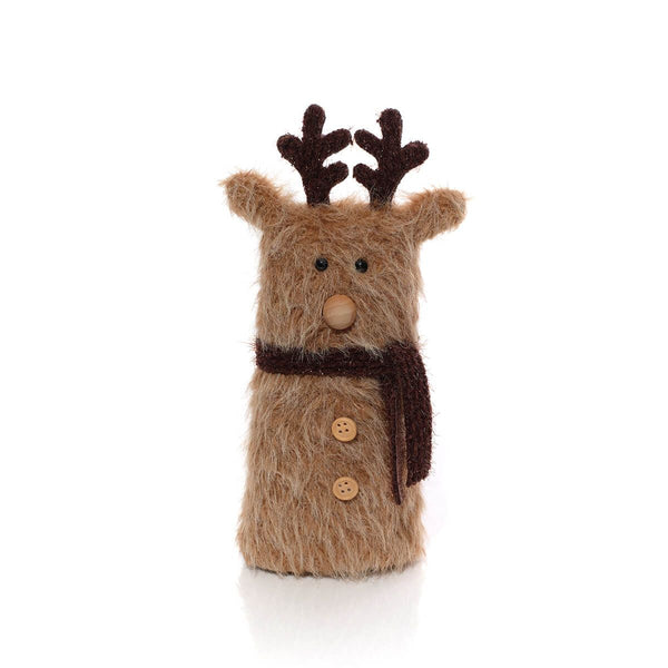 LANGS Nordic Nest Novelty Faux Fur Reindeer Standing Figure 27cm