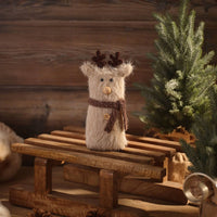 LANGS Nordic Nest Novelty Faux Fur Reindeer Small Standing Figure 19cm