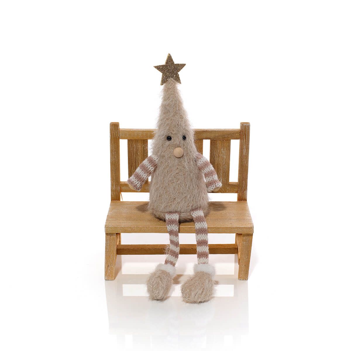 LANGS Nordic Nest Novelty Faux Fur Christmas Tree Shelf Sitter 20.5cm