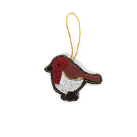 LANGS Robin Hand Beaded Fabric Robin Christmas Hanger 8x11cm