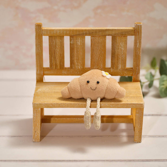 LANGS Croissant Shelf Sitter with Dangly Legs and Daisy 10.5x9.5cm