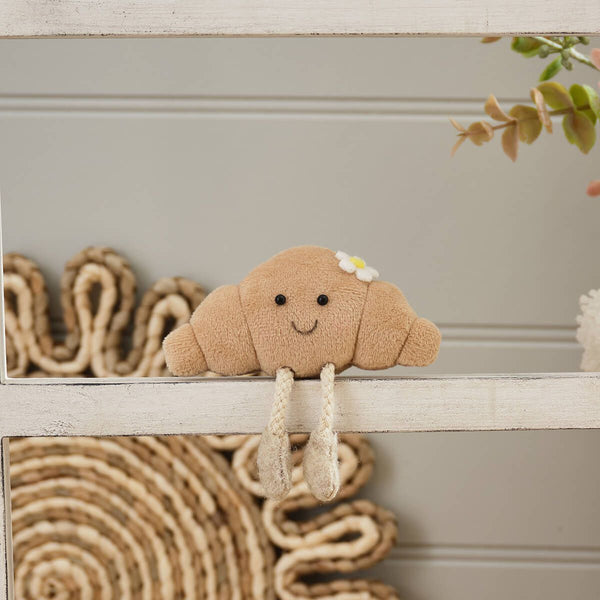 LANGS Croissant Shelf Sitter with Dangly Legs and Daisy 10.5x9.5cm
