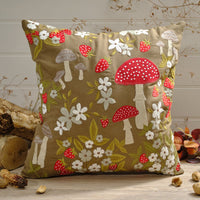 LANGS Toadstool Tales Embroidered Red Spot Cushion 45x45cm