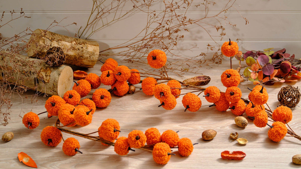LANGS Pumpkin Burnt Orange Shearling Garland 150cm