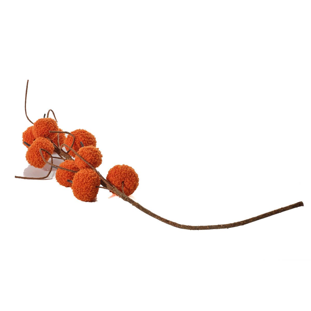 LANGS Pumpkin Burnt Orange Shearling Branch 71cm