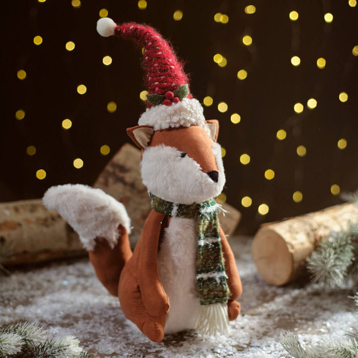 LANGS Christmas Sitting Fox Plush Ornament 44cm