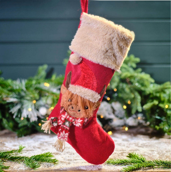 LANGS Christmas 3D Highland Cow Stocking