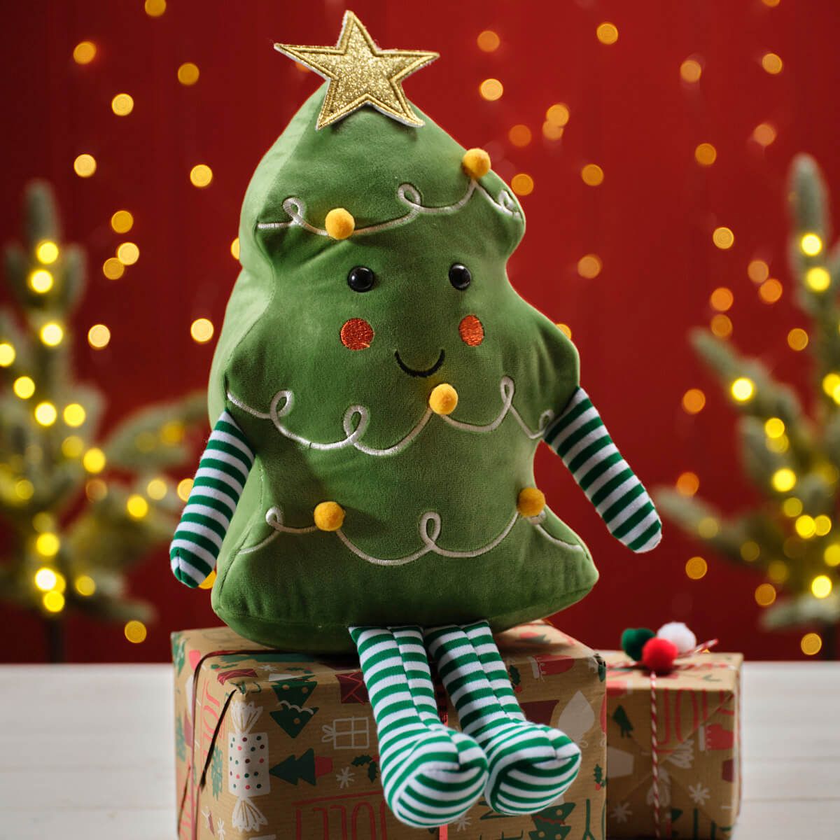LANGS Jingle and Joy Christmas Tree Doorstop 30cm