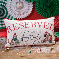 LANGS Furry and Festive Reserved for Dog Velour Cushion 50x30cm