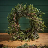 LANGS Frosted Evergreen & Pinecone Wreath 60cm