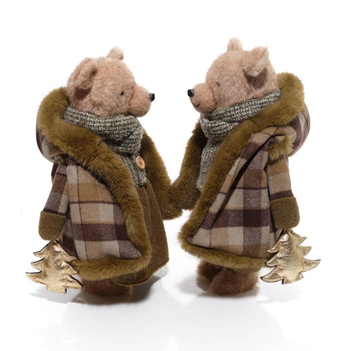 LANGS Evergreen Standing Plush Boy or Girl Bear Ornament 44cm - 1Pc