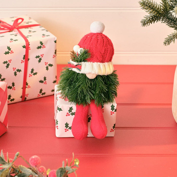 LANGS Hollies & Berries Gonk with Knitted Hat Shelf Sitter 18cm