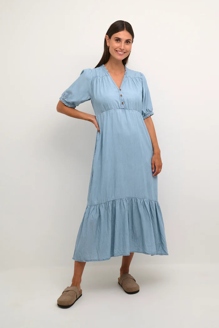 CULTURE Aurelia Long Dress - Blue