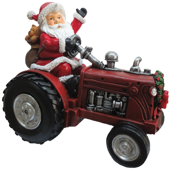 WGP Santa on Vintage Tractor Polyresin Figurine 24x22cm