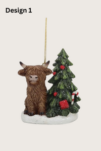 STRAITS Highland Cow Tree Decoration 7cm - 1 Pc