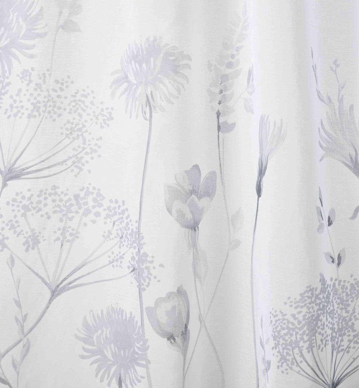 CATHERINE LANSFIELD Meadowsweet Floral Tab Top Sheer Curtain Panel 55x90" - White