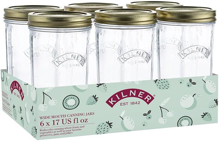KILNER Set Of 6 Wide Mouth Jars 0.5L