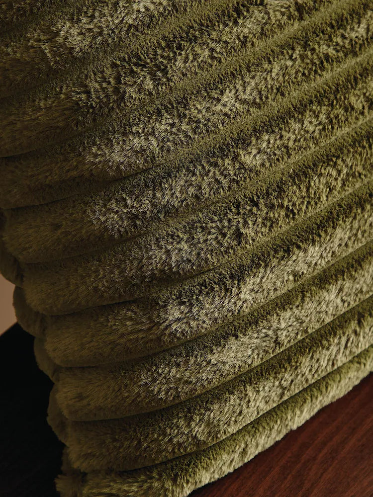 CATHERINE LANSFIELD Cosy Ribbed Cushion - Olive