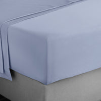 BIANCA 400 Thread Count Cotton Sateen Fitted Sheet - Blue