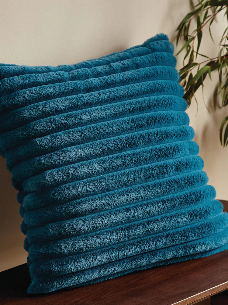 CATHERINE LANSFIELD Cosy Ribbed Cushion - Teal
