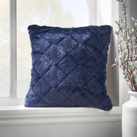 CATHERINE LANSFIELD Cosy Diamond Filled Cushion 43x43cm - Navy