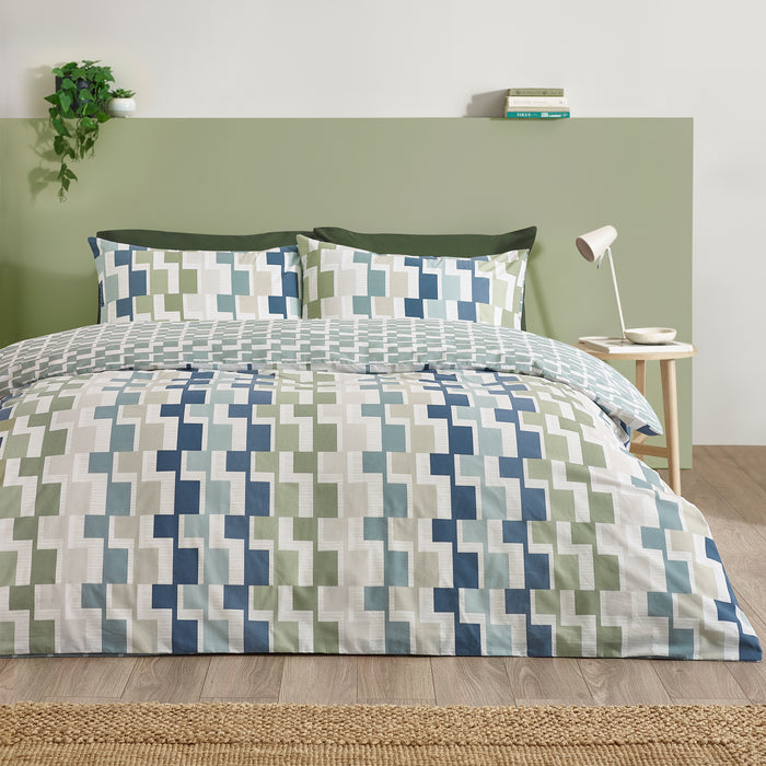 CATHERINE LANSFIELD Bryson Geo Duvet Set - Blue