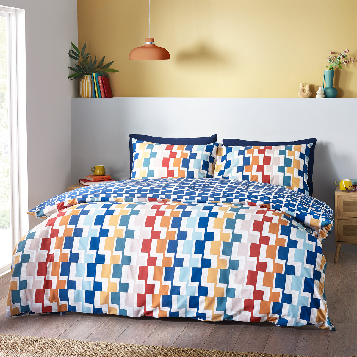 CATHERINE LANSFIELD Bryson Geo Duvet Set - Blue